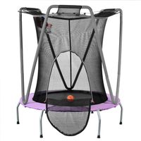 Trampolin enfant, trampolin avec filet, trampolin intérieur, trampolin extérieur, 157x147 cm, 50kg, violet