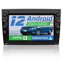 Junsun Autoradio Android 12 2Go+32Go pour Megane 2, Carplay Android Auto Bluetooth WiFi RDS