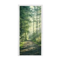 Poster de Porte - MuchoWow - 80x215 cm - Forêt Chemin Soleil Arbres Nature - Vert