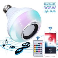 E27 LED RGBW Sans Fil Ampoule Bluetooth Haut-parleur Musique Avec Télécommande