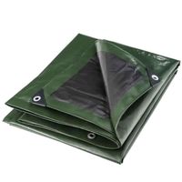 Bâche - WERKA PRO - Multiusage - 3x5m - Vert et noir - Toile réversible