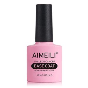 GEL UV ONGLES AIMEILI - Base Coat de Vernis Gel Semi-Permanent - Vernis à Ongles UV LED - Brillance de Miroir - 10ml