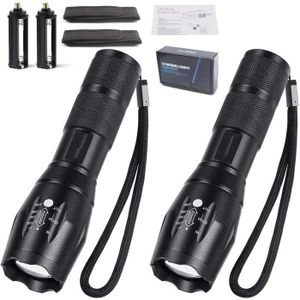 LAMPE DE POCHE 2PCS Lampe torche LED Ultra puissante - Zoom longu