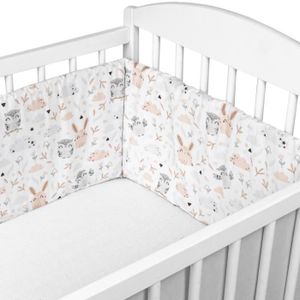 tour de berceau coussin 100% coton 180 x 30 cm Blanc garçon complet respirant Tour de lit Bebe 60x120 contour de lit bébé tour de lit fille 