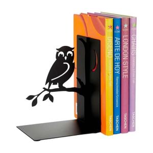 SERRE-LIVRES Serre-livres en métal noir Animaux Oiseau Noir