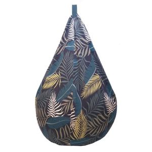 Poire 100% coton imprimé JUNGLE 75x110cm - Bleu