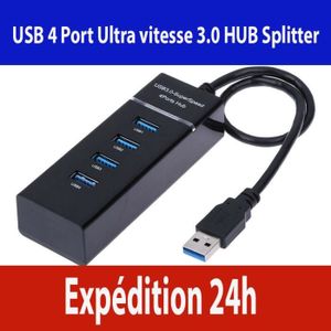 Hub USB 3.0, 7 ports USB avec bloc d'alimentation, adaptateur USB avec  câble rallongé de 120 cm, facile à utiliser pour charge[597] - Cdiscount  Informatique