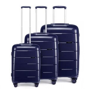 SET DE VALISES Kono Set de 3 Valises de Voyage à 4 roulettes Valise Cabine Rigide e Ultra Léger Ensemble de Bagages avec Serrure TSA, Marine