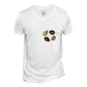 T-SHIRT T-shirt Homme Col V Cercle Coquillage Biologie Illustration Ancienne Mer