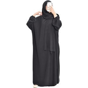 ROBE Abaya Robe avec voile intégré en soie de medine Ro