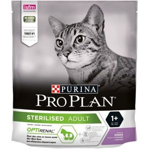 CROQUETTES Purina Proplan Sterelised OptiRenal Chat Adulte Dinde 400g