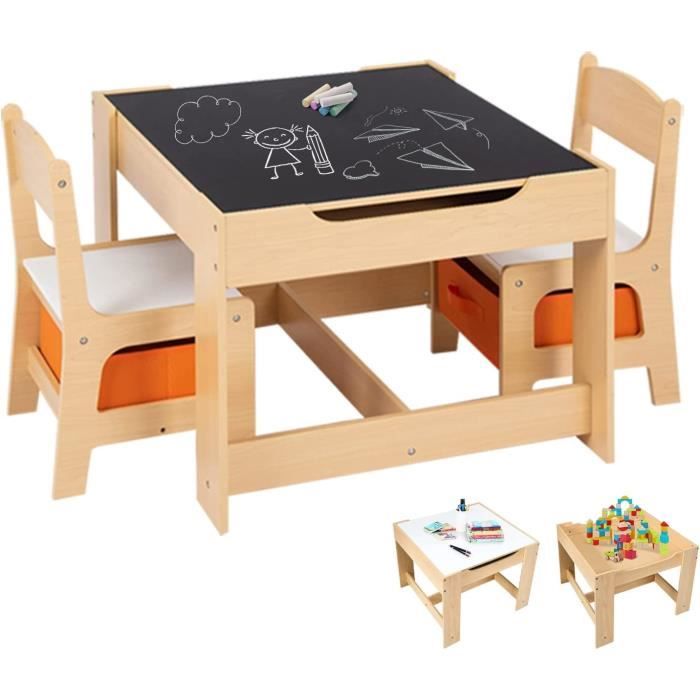 Enfants Table jeu pliante en pin à double tiroir ménage - Cdiscount Maison