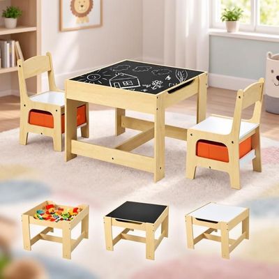 Relaxdays Set Table Et 2 Chaises Enfants - Coin Salon Multicolore Motif Monstres Pour Garçons & Filles