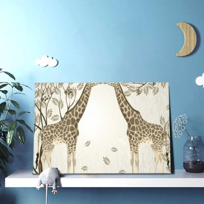 Taille 150x50 Style Tableau multicolore, animaux, girafes, savane,  abstraction, moderne, artistique, nature, Afrique - Cdiscount Maison