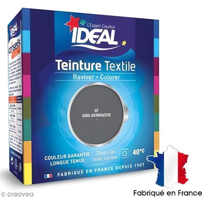 Teinture Tissu Idéal liquide gris 67 maxi einture pour tissu : coton, lin