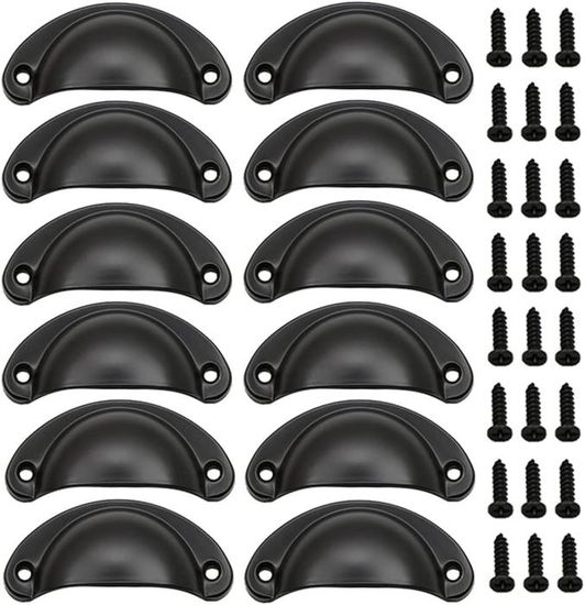 Lot De 10 Poignée De Coquille Vintage Pour Tiroir Armoire Meuble Cuisine, Fer Incurvé Bouton De Porte De Placard Retro 8 2 Cm X 3 5 Cm Laiton Antique