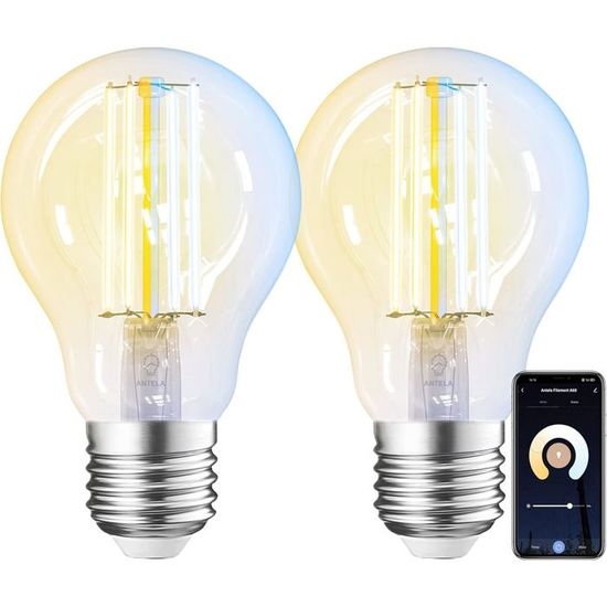 ANTELA Ampoule Connectée WiFi, Lampe LED Intelligente E14 Multicolore