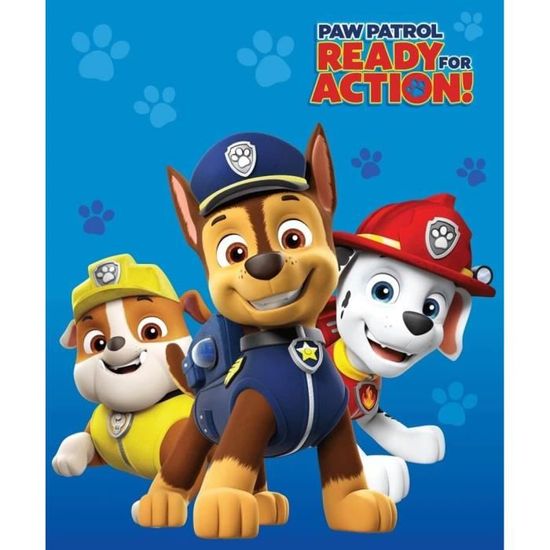 Plaid Polaire Pat' Patrouille 100x140 Cm - Couverture Douce Officielle Paw Patrol Pour Enfants