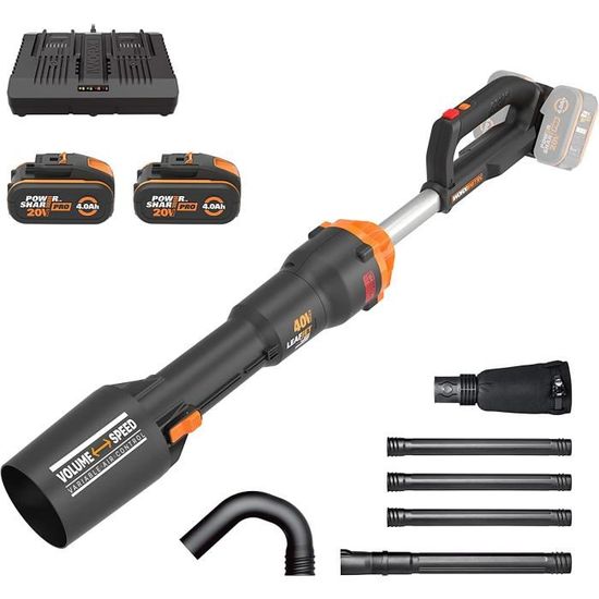 Souffleur Feuilles Sans Fil Nexalite - 2 Batteries 5Ah, Vitesse 42 M/s, 600W, Léger, Pour Jardin Et Chantier