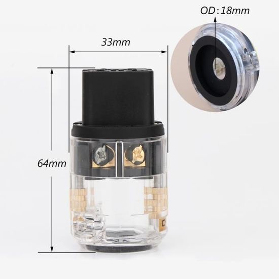 Lot De 2 Connecteurs IEC Femelle C13 Plaqué Or - Pour Fabriquer Vos Câbles D'alimentation HiFi DIY