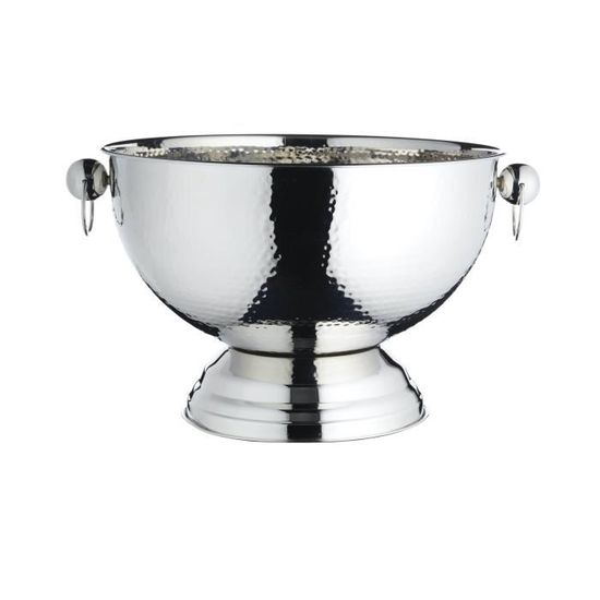 Seau à Glace BarCraft Acier Inoxydable 1.5L - Finition Martelée, Avec Couvercle Et Pinces, Design Élégant