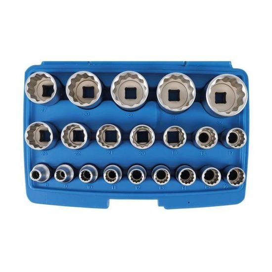 Douille BGS 6446 Profil E - Ouverture E16, Longue, Chromée, Pour Clé 1/2 Pouce