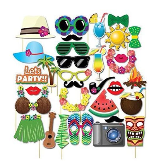 25 Accessoires Photobox Glow Party - Props Avec Bâtons Pour Anniversaire, Mariage, Noël - Ballons, Lunettes, Chapeaux