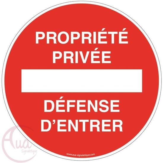 Plaque ‘PROPRIETE PRIVEE Défense D’entrer’ Gravée + Adhésif – 10 X 2,5 Cm, Rouge