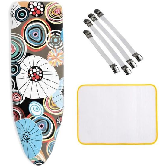 Housse De Table à Repasser élastique Country Club - Motif Cœurs, Coton/polyester, Réfléchit La Chaleur - Jusqu'à 120x40 Cm