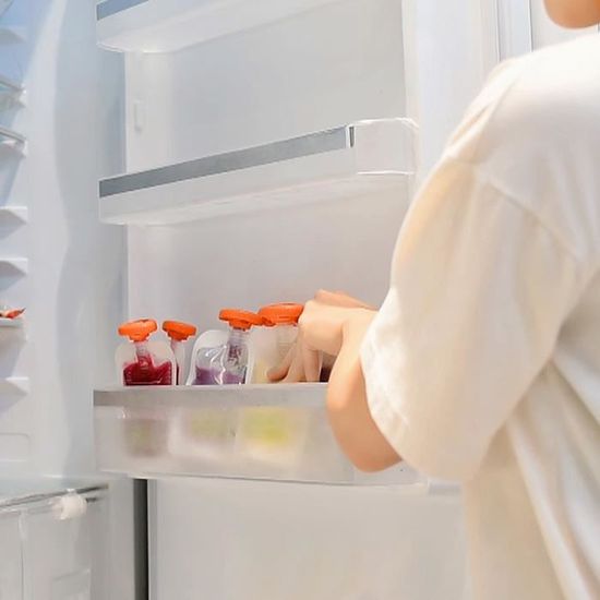 Lot De 4 Sachets Réutilisables En Silicone Pour Aliments Bébé - Capacité 150 Ml Chacun - Lavables Au Lave-vaisselle, étanches - Pour Purées, Compotes, Yaourts