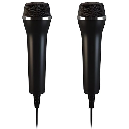 Lioncast 2x Microphone USB Universel Pour Karaoke et Enregistrement de Son (Wii, PS3, PS4, XboxOne, PC) comme Guitar Hero, Rock
