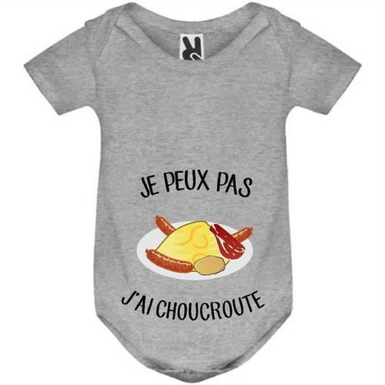 Body Bébé "J'peux Pas J'ai Biberon" - Logo Drôle - Blanc Coton - Fait Main En France