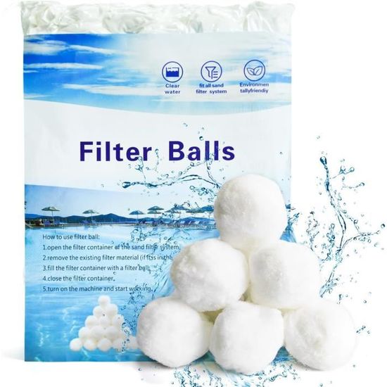 Balles Filtrantes Piscine 1300g - Remplacent Le Sable - Réutilisables Lavables - Filtration Efficace