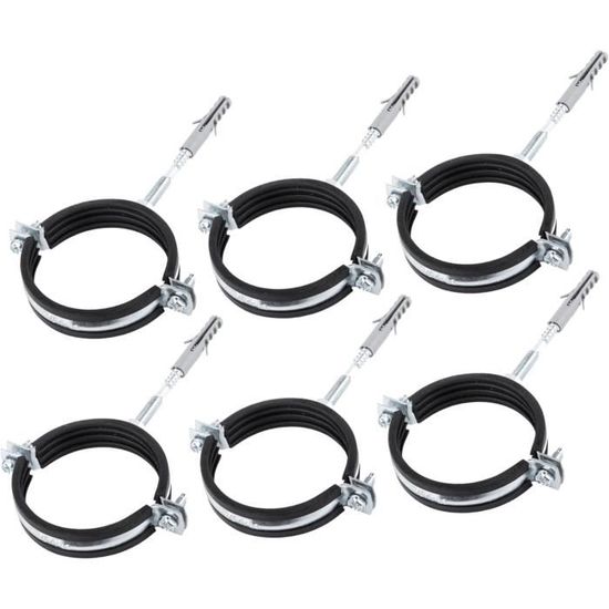 Lot De 4 Supports De Tuyau Avec Revêtement Caoutchouc 26-30 Mm - Fixation Murale Et Plafond