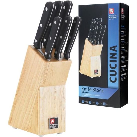 Bloc De 6 Couteaux Professionnels VEGA - Modèle VEGA - Acier Inoxydable Gris