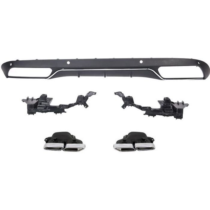 DIFFUSEUR ARRIERE + 2 EMBOUT POT LOOK AMG C63 POUR MERCEDES CLASSE C W205 SANS PACK AMG