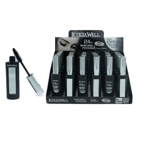 MASCARA 24H SUPER BLACK WATERPROOF LETICIA WELL