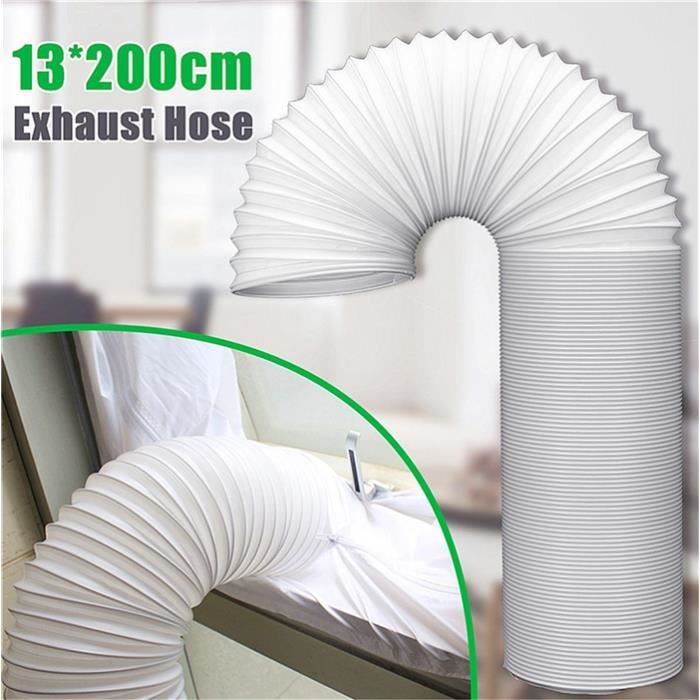 2M Universel Flexible Tuyau d'Echappement de Climatiseur Mobile, Tuyau d'Evacuation d'Air pour Sèche-linge (Diamètre: 13cm)