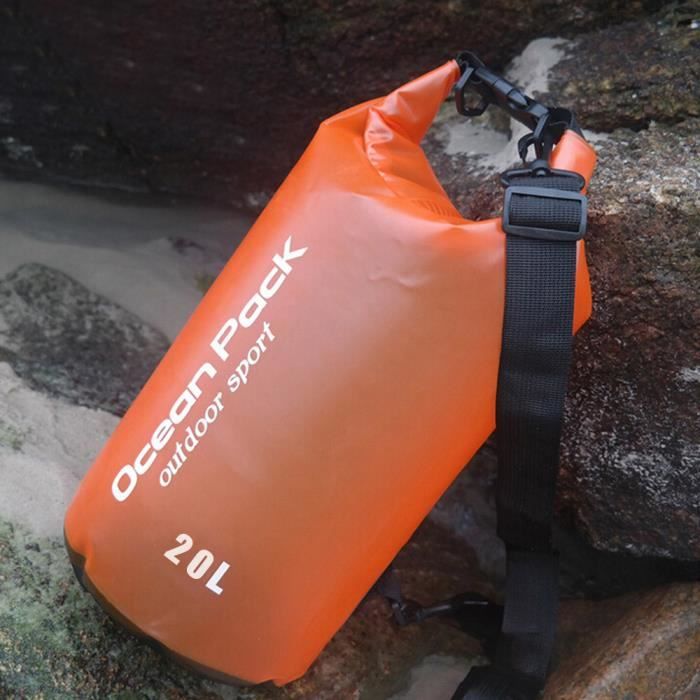 Sac étanche Sac étanche extérieur PVC 20L Orange-055Sac étanche Sac étanche extérieur PVC 20L Orange-055143