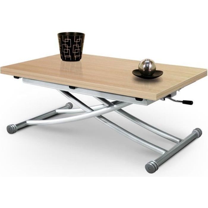 Table basse relevable Mirage chêne clair Piston à Gaz