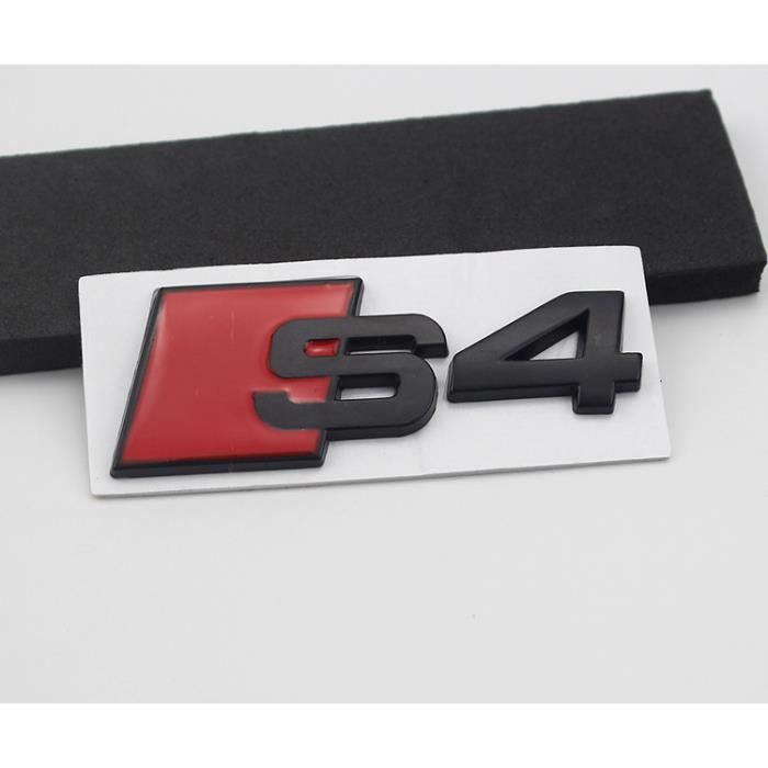 Logo S4 Noir Chromé Coffre Arrière Sticker Autocollant Emblème Badge Voiture Décoratio pour Audi