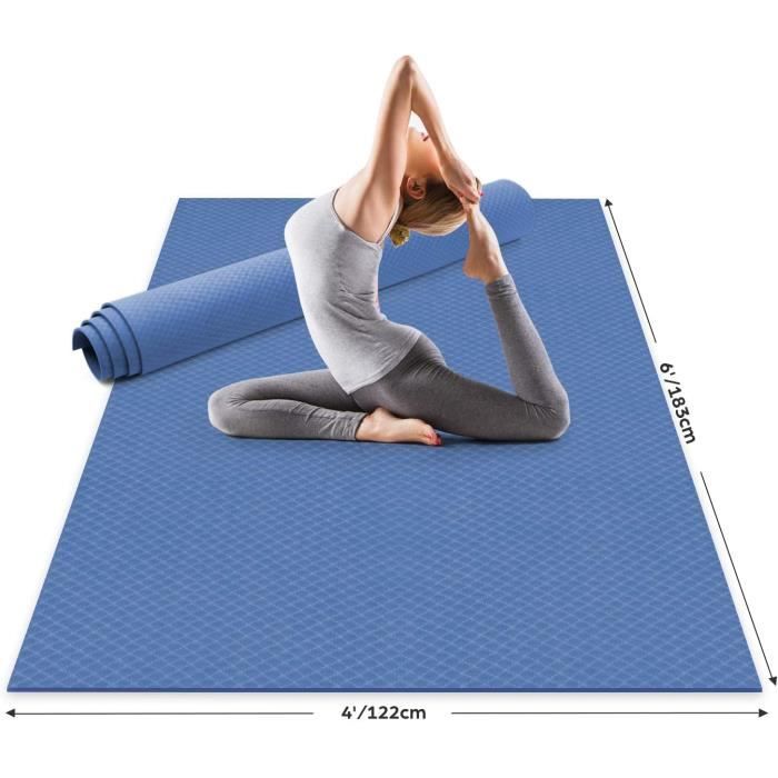 Odoland Tapis de Yoga Extra Large 183x122x0.6cm, Grand Tapis Gym en TPE matériaux Recyclable, Ultra antidérapant et Durable pour Pil