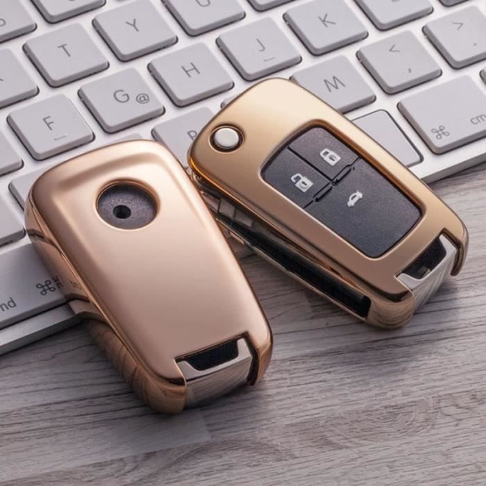 Coque clé,Étui de protection pour porte clé souple pour Chevrolet pour Cruze Aveo Trax Opel Astra Corsa Meriva Zafira - Type A-Gold