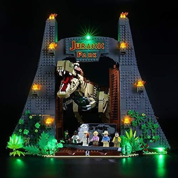 BRIKSMAX - Kit de LED pour Lego Jurassic Park: T. Rex Rampage,Compatible avec la Maquette Lego 75936, La Maquette de Construction