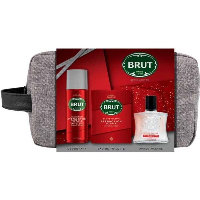 BRUT trousse Eau de toilette, Déodorant Attraction Totale et Après-rasage