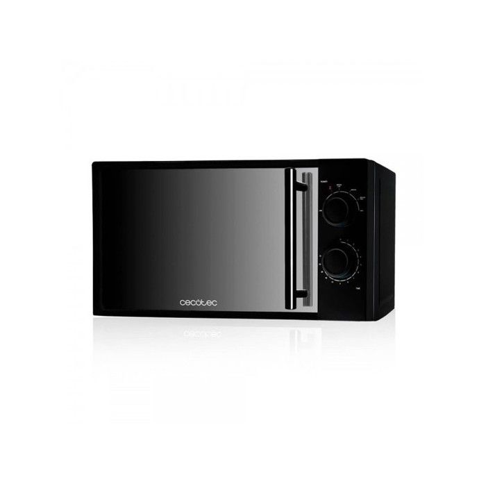 Cecotec Micro-ondes AllBlack. Capacité de 20 L, 700 W de Puissance, 6 Niveaux de Fonctionnement, Minuterie 30 minutes, Mode Décongel