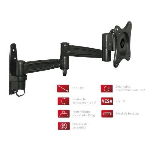 Support TV pour téléviseurs de 13- à 27- Fonestar Extensible jusqu'à 41 cm du mur, VESA 100x100 noir.