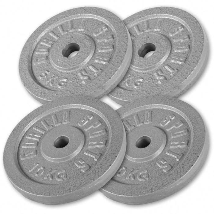 Gorilla Sports - Lot de 2 x 5kg et 2 x 10kg en fonte de diamètre 31mm
