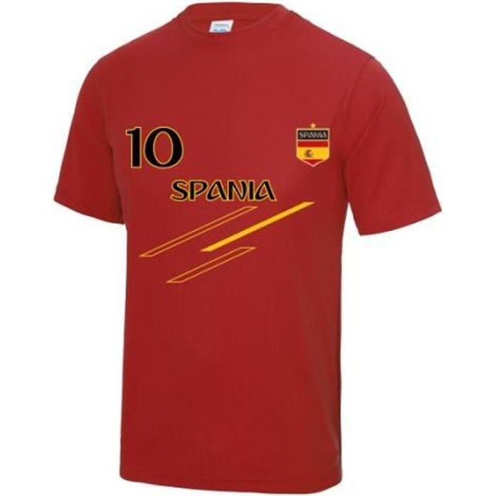Maillot de foot Espagne homme Taille XS au 3XL (3XL - rouge)