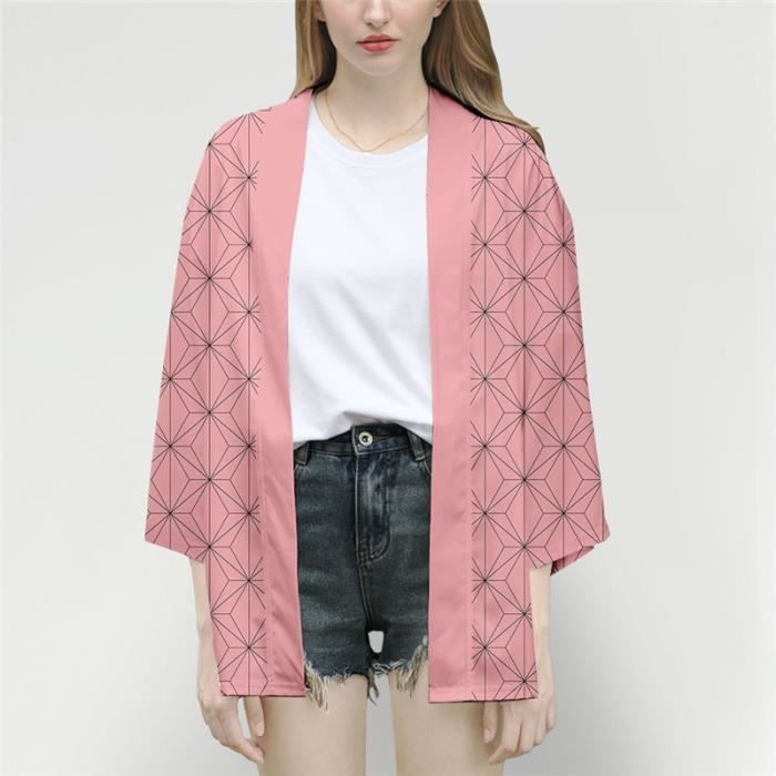 CARDIGAN Mixte - Démon Slayer - Kamado Nezuko Impression Cardigan autour - rose GZ™